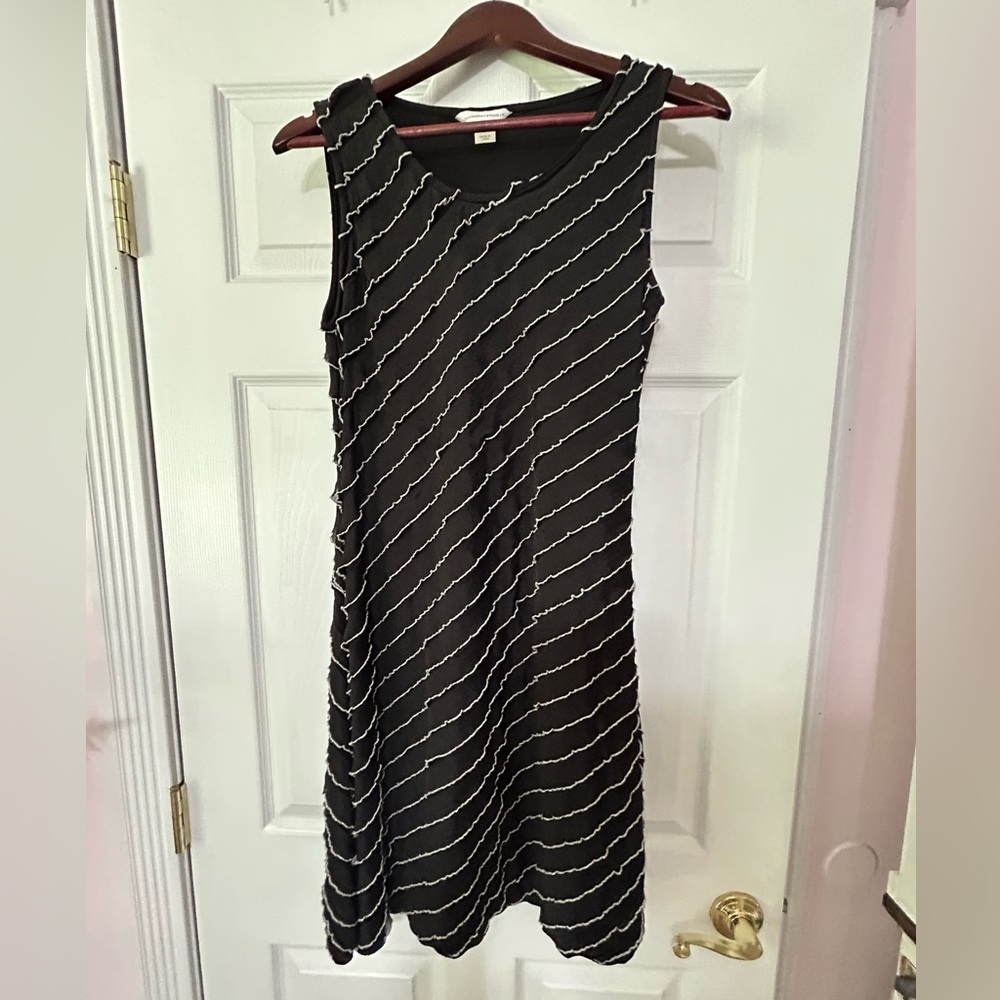 Christopher & Banks black dress with white trimmed overlays.  Size small